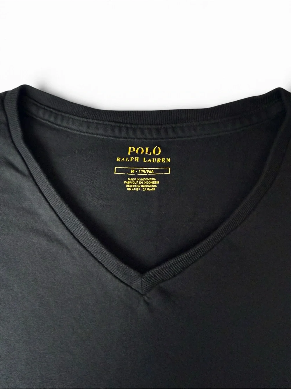 Polo Ralph Lauren Black V-Neck Red Pony T-Shirt Men’s M
